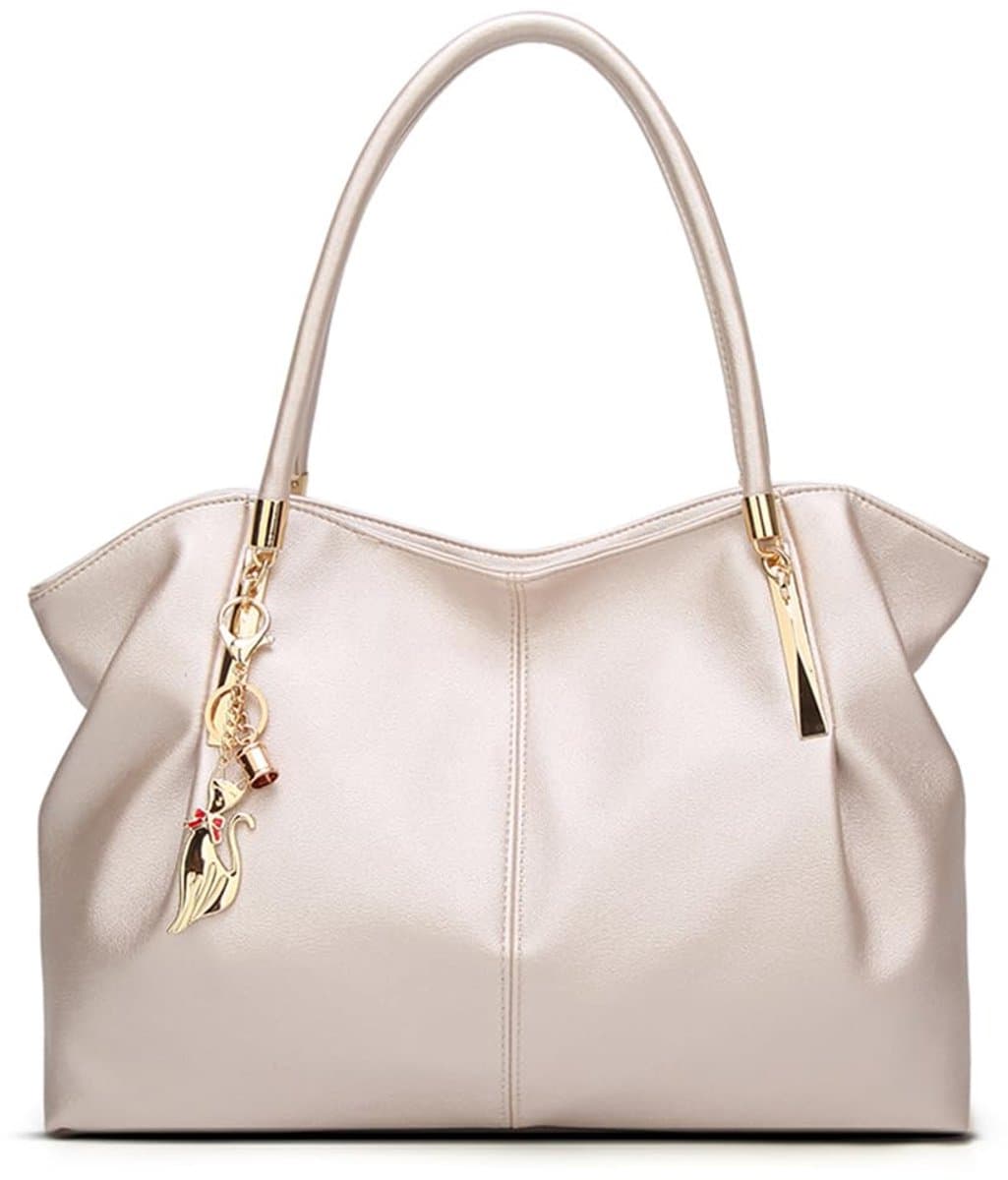 Handtas voor dames, PU-leer, shopper, elegante schoudertas, grote waterdichte tas voor werk, reizen, winkelen