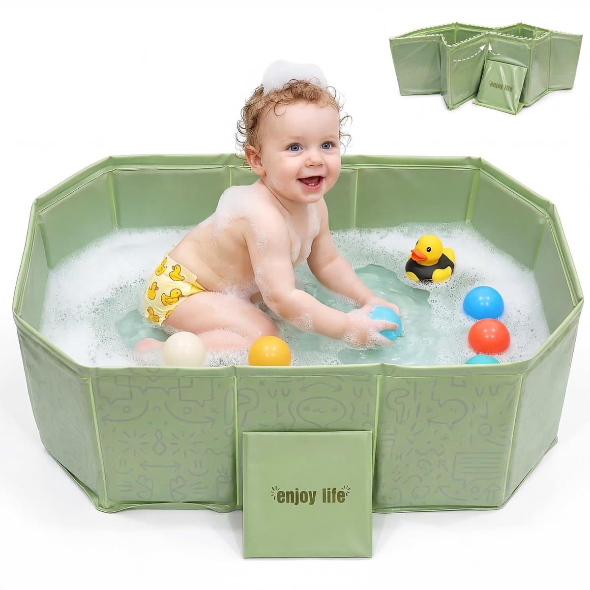 Dailygoods- Babybadkuip Opvouwbaar - Antislip Ontwerp - Draagbaar - 75 × 45 cm - BPA-vrij - Comfortabele Badervaring - Babybadje
