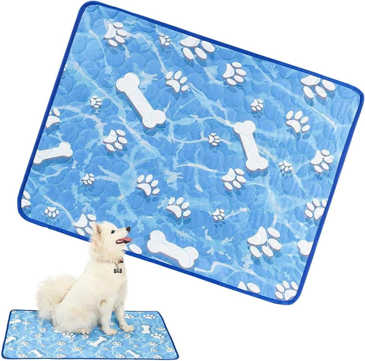 Honden Koelmat - Zelfkoelende mat - Comfort voor huisdieren - Antislip onderkant - 70 x 50 cm - Blauw