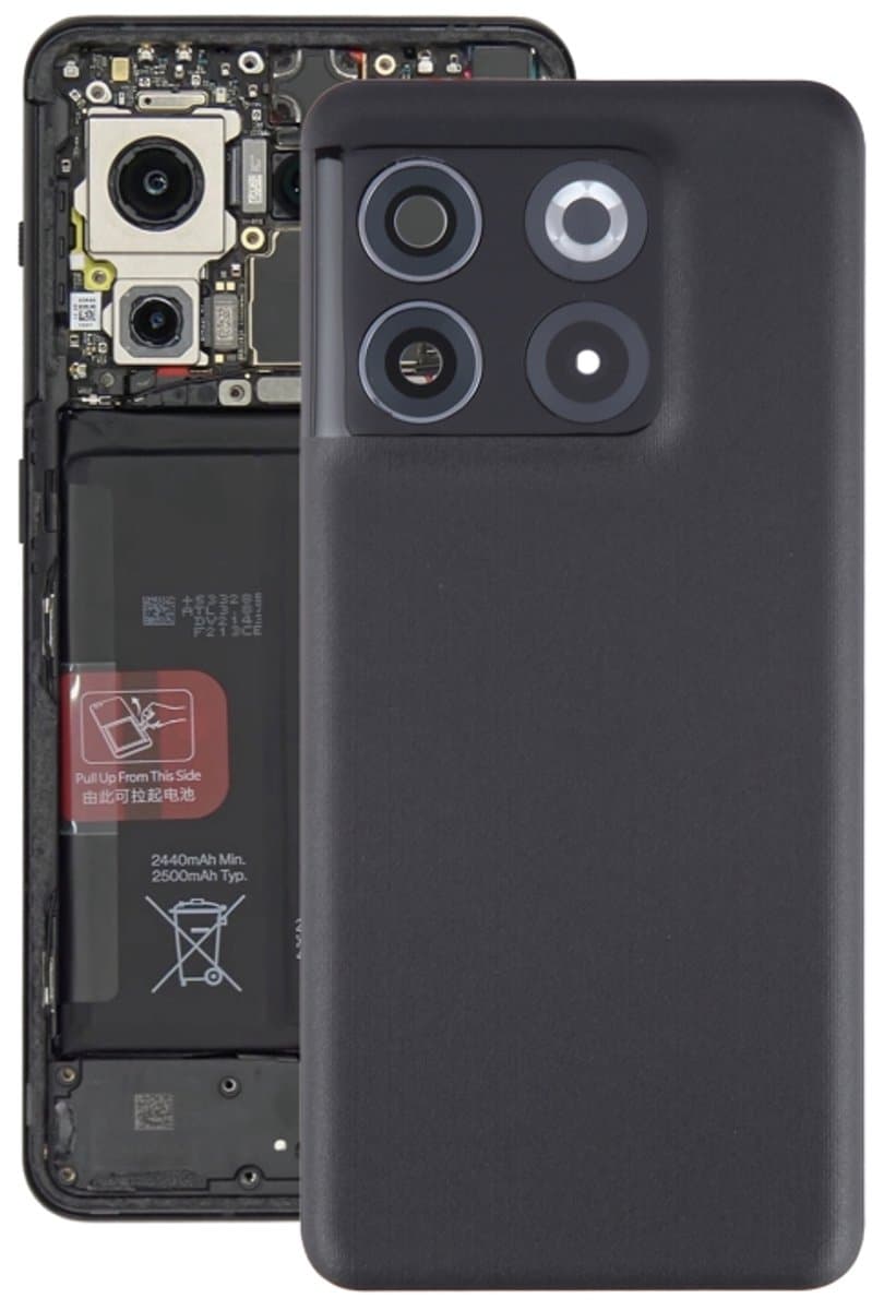 Voor OnePlus 11T batterij achterkant met cameralensafdekking (zwart)