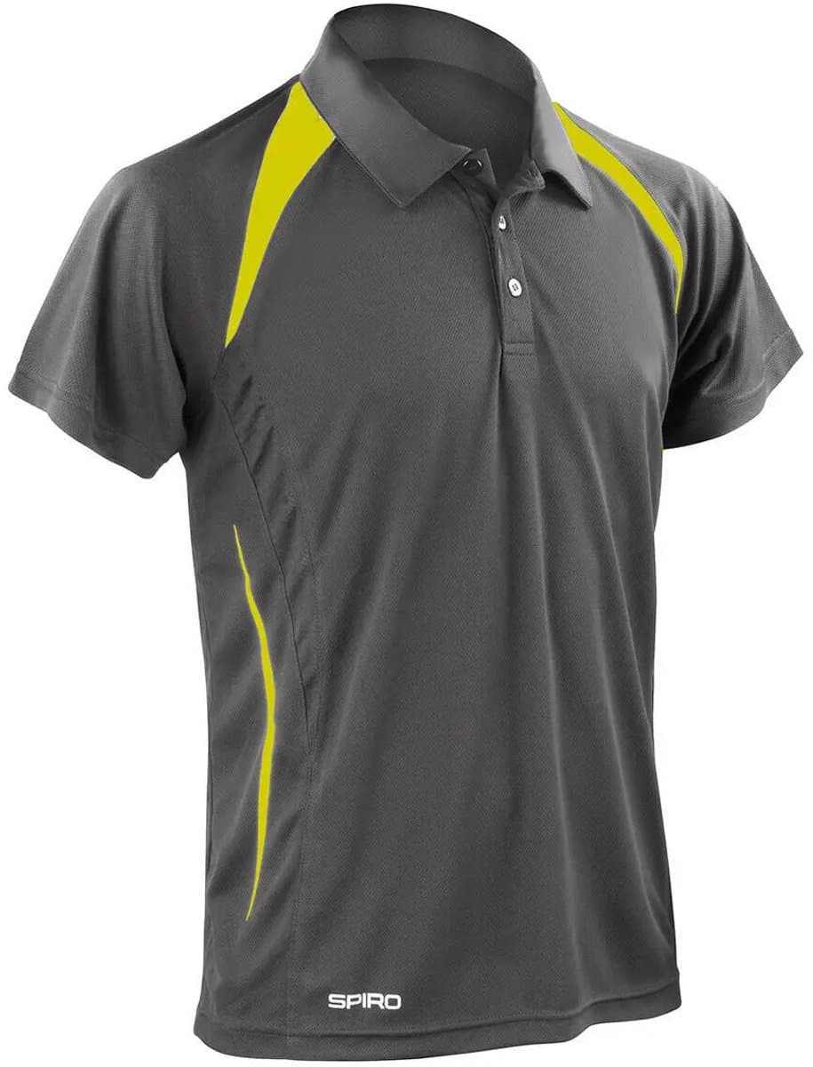 Spiro Team Spirit Polo - Grey/Lime - L