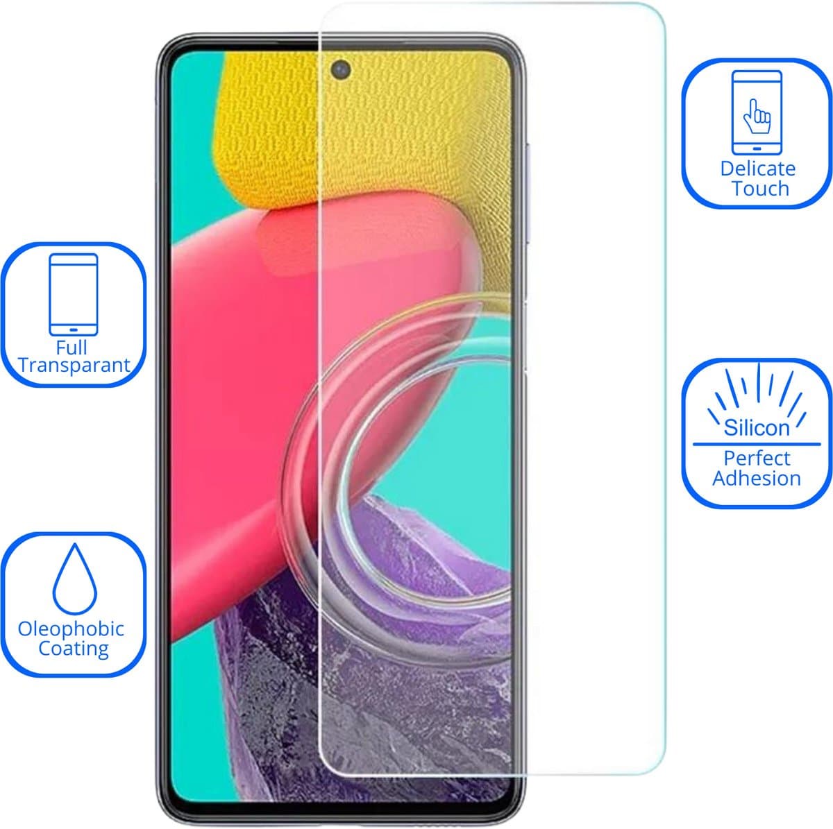 5x Screenprotector Samsung Galaxy A73 5G - Krasbestendig Beschermglas, Gehard Glas Schermbeschermer