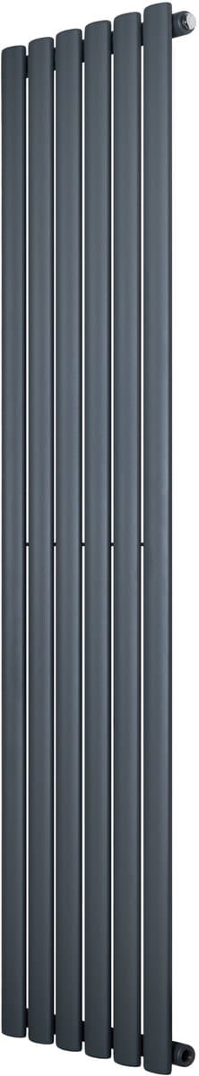 Verticaal design radiator ovaal - 1 kolom - antraciet grijs - 1600 x 360 mm