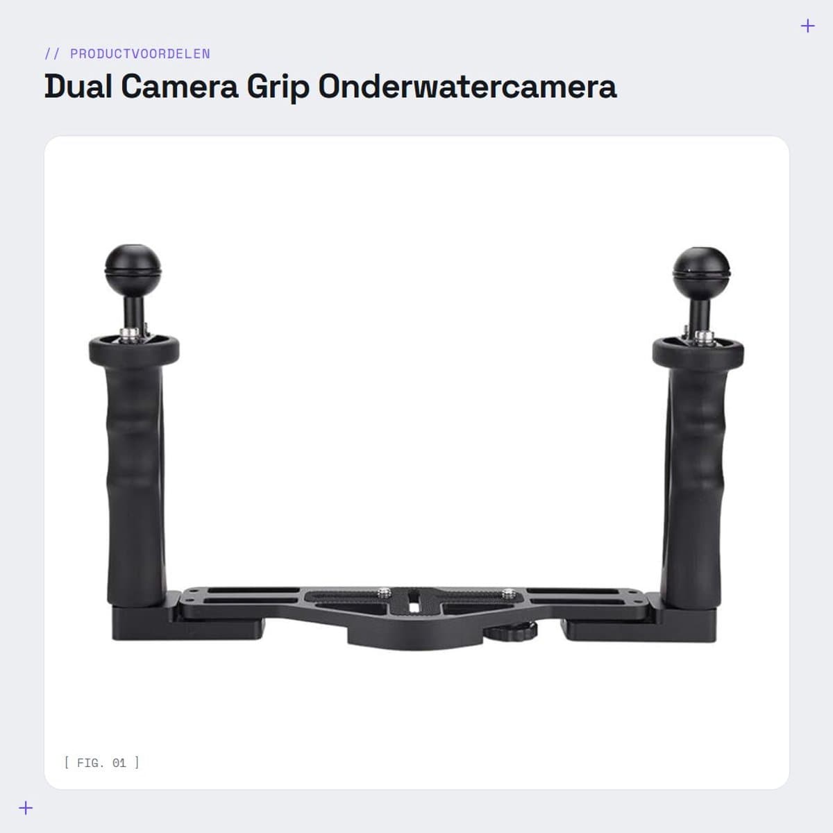 Onderwaterbak Aluminium - Camera Accessoire - Onderwaterfotografie - Dubbele Handvatten - 25x18x6 cm