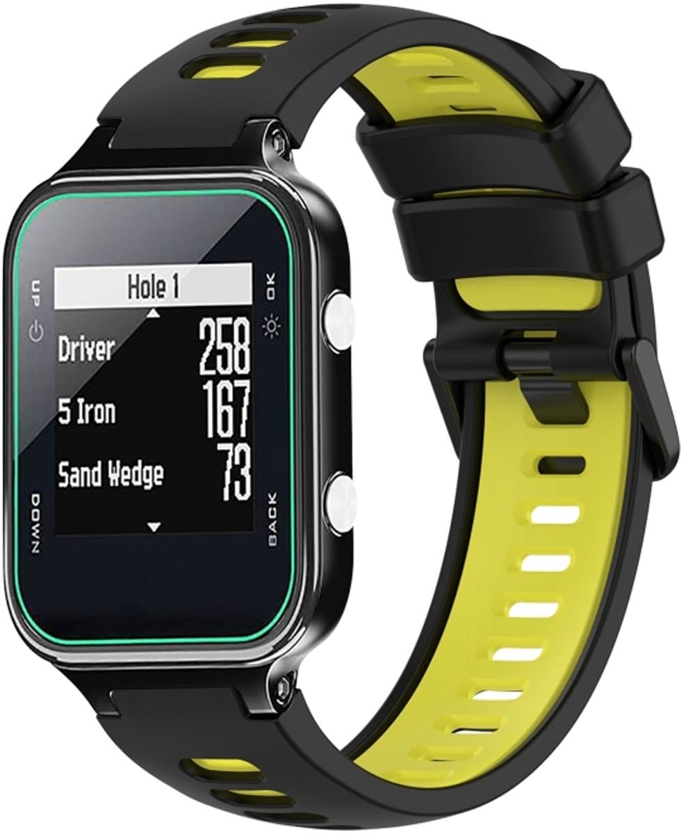 For Garmin Approach S20 Two-Color Silicone Watch Band(Black+Yellow)