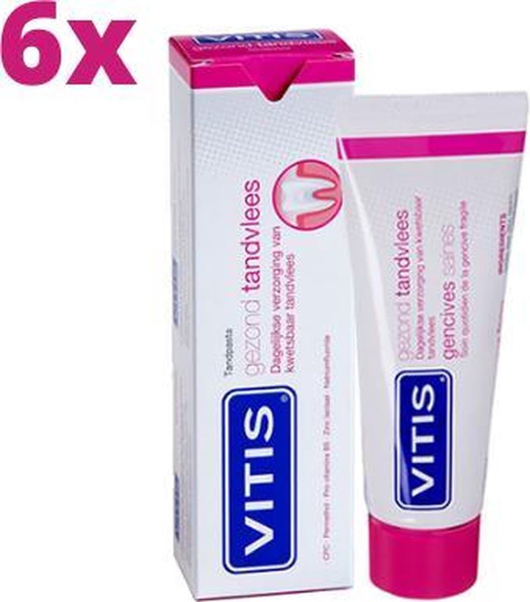 Vitis Gezond Tandvlees Tandpasta - 6 x 75 ml - Voordeelverpakking