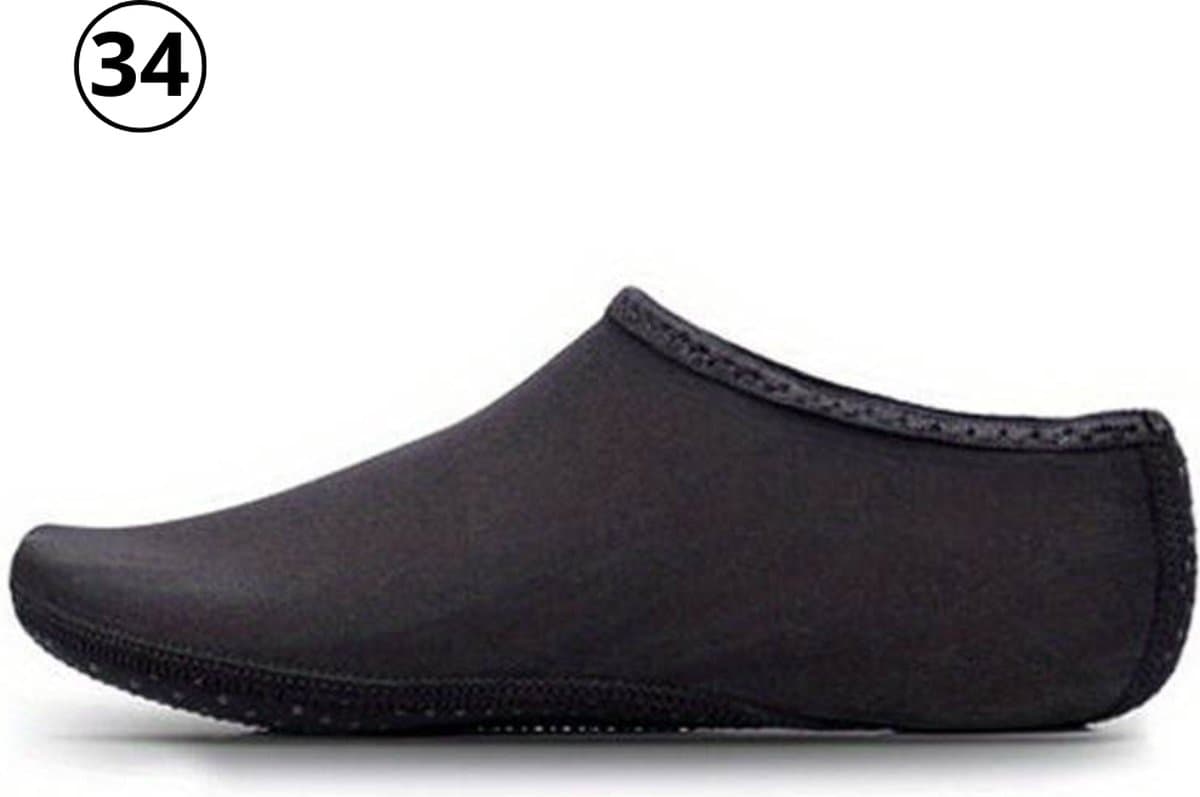 Livano Waterschoenen Voor Kinderen & Volwassenen - Aqua Shoes - Aquaschoenen - Afzwemschoenen - Zwemles Schoenen - Zwart - Maat 34