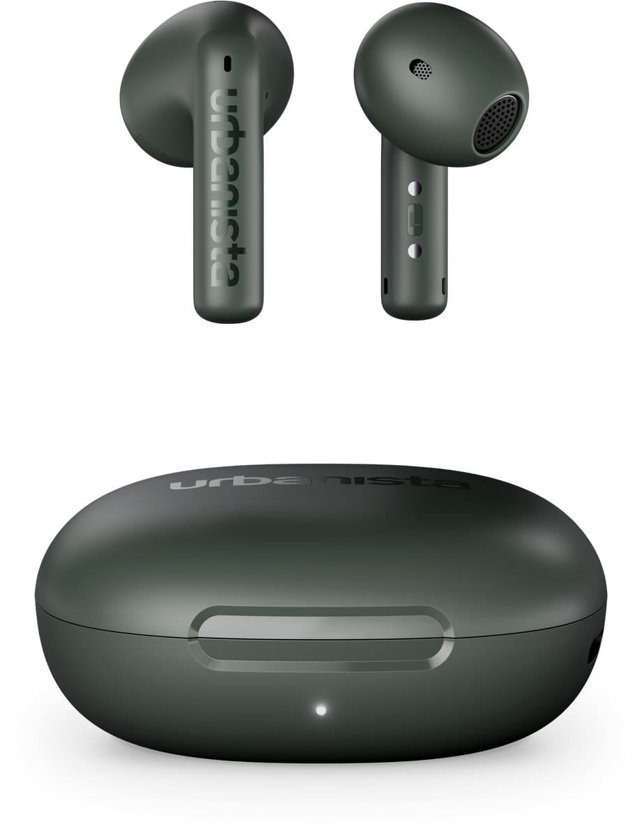 Urbanista Santa Monica Draadloze Oordopjes – met Noise Cancelling – 24u Afspeeltijd – 6 Microfoons voor Helder Bellen – Groen