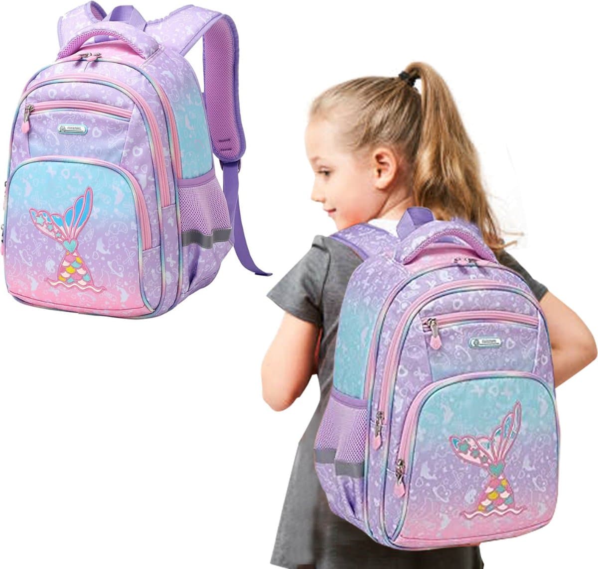 VELTRR® Boekentas Meisjes Lagere School - Schooltas Eersteleerjaar Groot - Extra Zacht