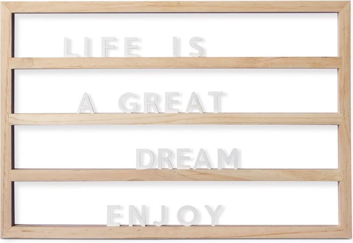 Balvi Letterbord Nature 40 X 60 Cm Hout Naturel/wit 80/delig