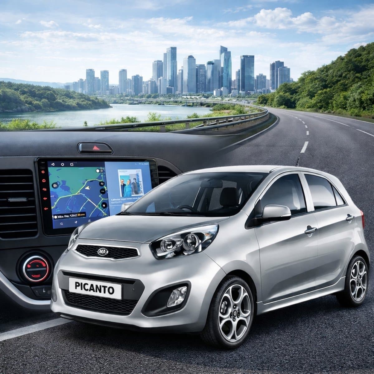 ADIVOX 9 inch T1 geschikt voor Kia Picanto 2011-2015 Android 15 CarPlay/Auto/Wifi/RDS/DSP/DAB+