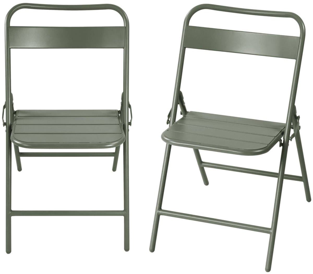 sweeek - Set van 2 opklapbare tuinstoelen metaal - amélia