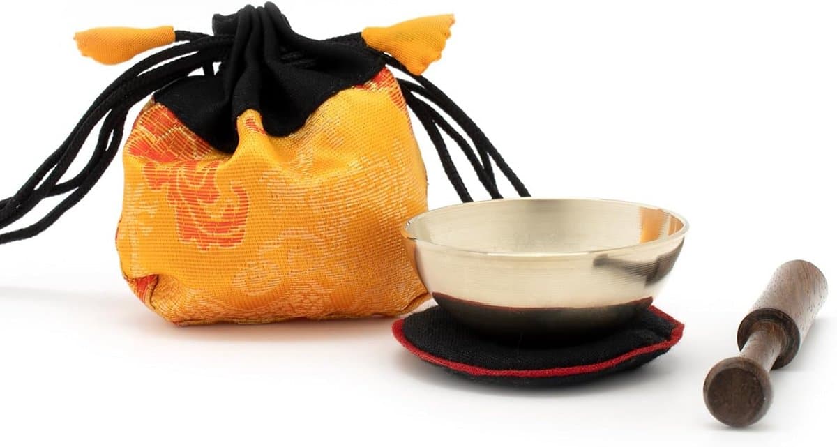 Mini klankschaal met accessoires in zakje - Ideaal voor meditatie en yoga