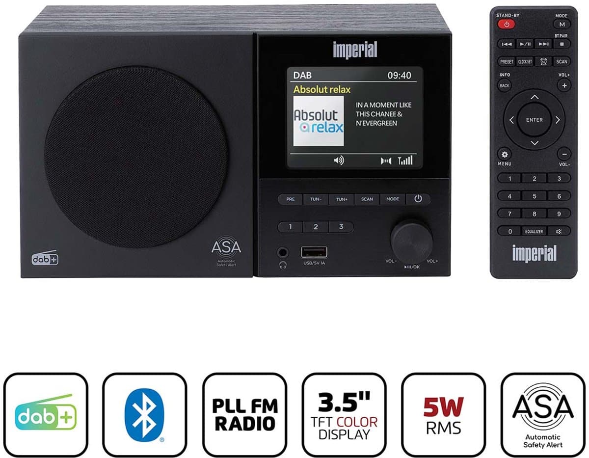 Imperial DABMAN-120BK DAB+/FM Radio - Bluetooth - USB - Zwart