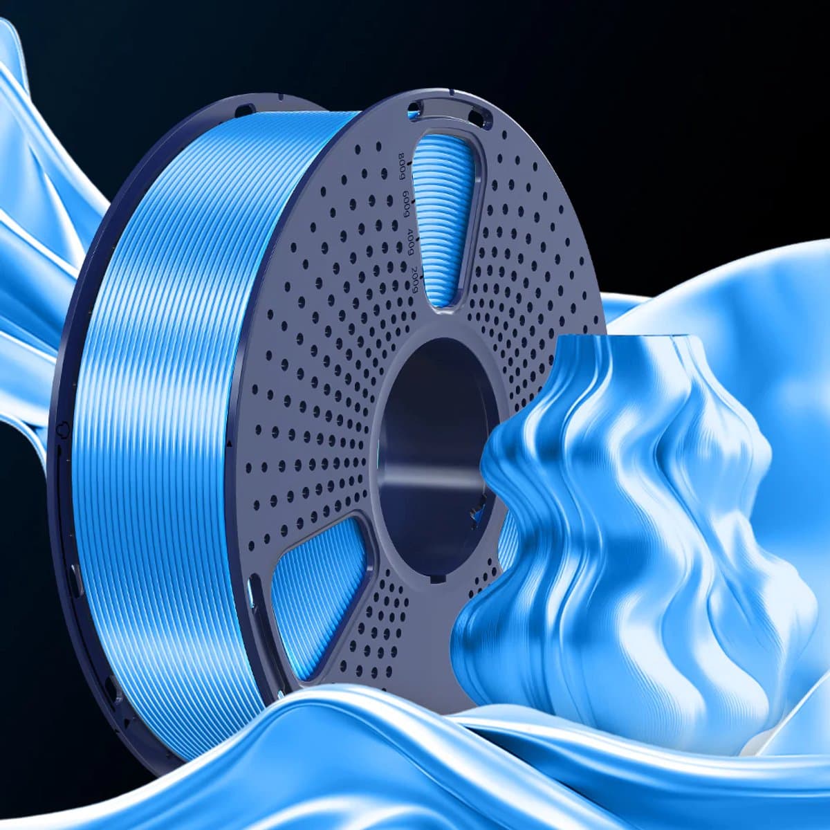 SUNLU PLA+ SILK 3D-filament 1.75mm 1kg BLAUW