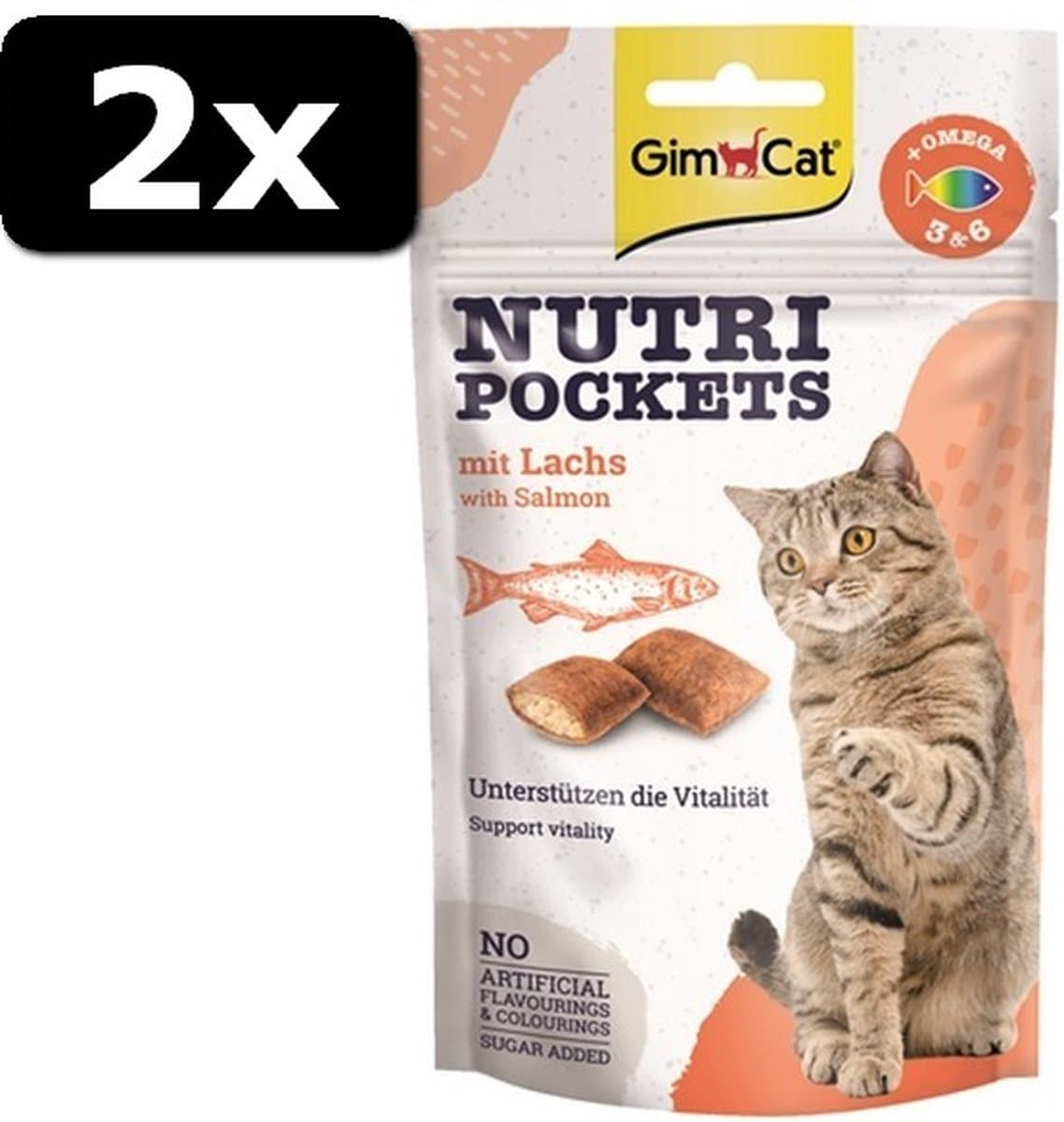 2x # GIMCAT NUTRI POCKETS ZALM 60GR