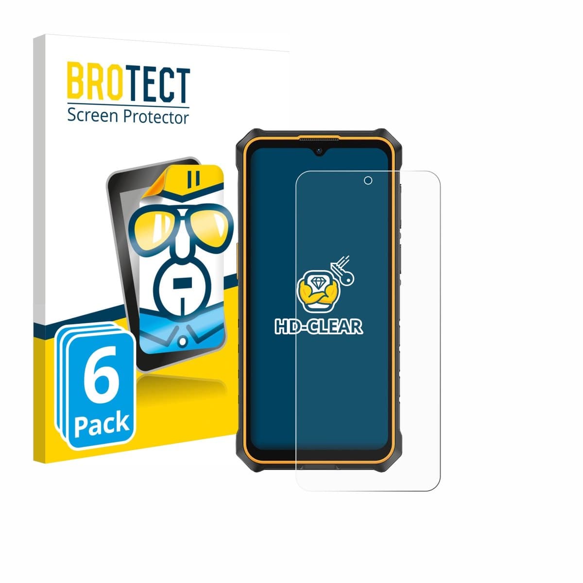 BROTECT - Screenprotector voor Ulefone RugKing 3 Pro - Folie Beschermfolie transparant 6 Stuks