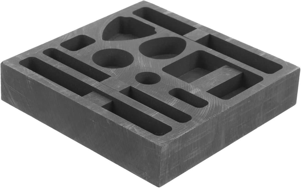 Gietvorm Grafietkroes - Metaal Smelten - Sieraden Maken - Snelle Verwarming Koeling - 10 x 10 x 2 cm - Zwart