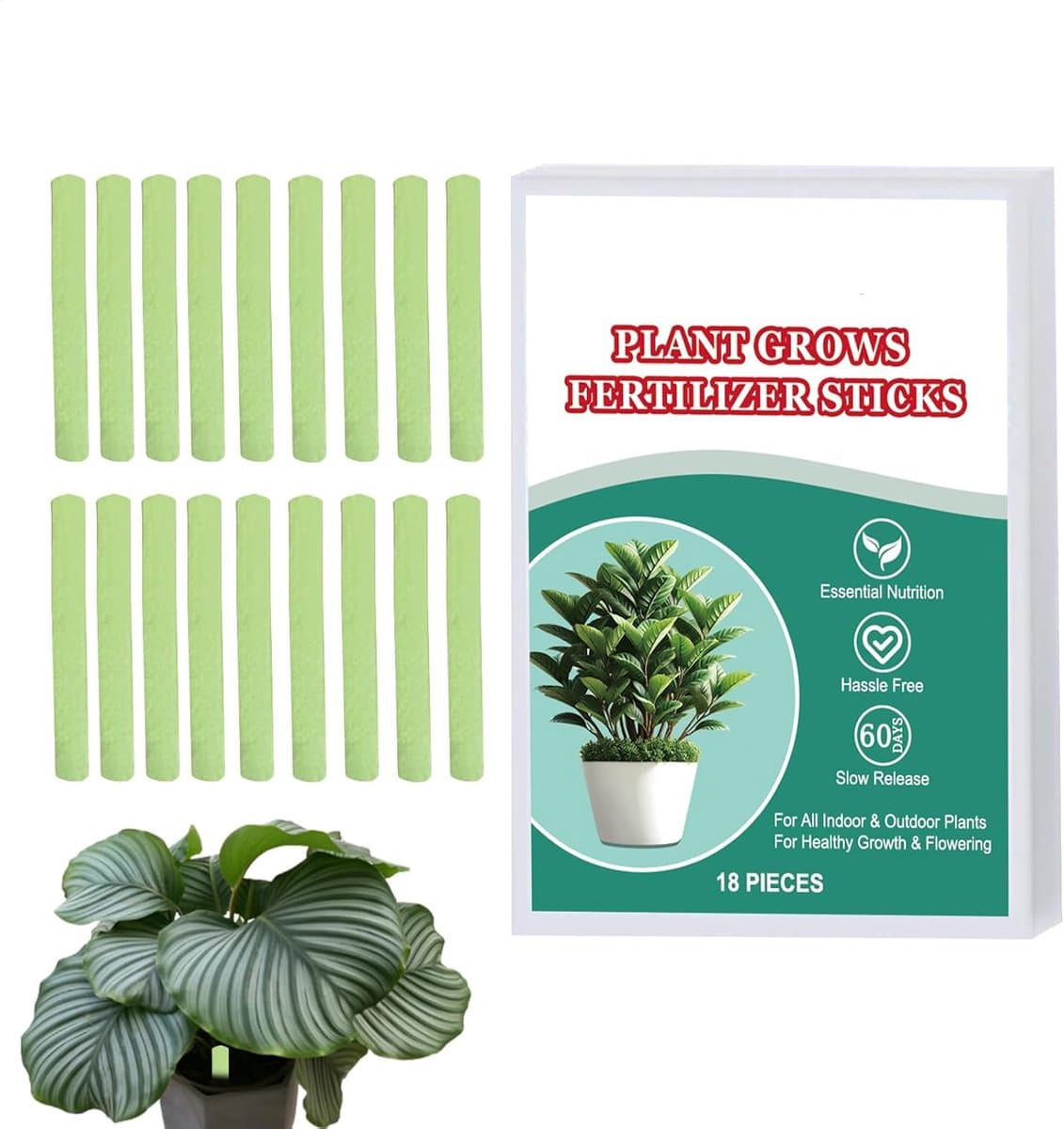 Biologische Mestpinnen - Plantenvoeding Sticks - Gezonde Plantengroei - Langzame Voeding Afgifte - 18 Stuks