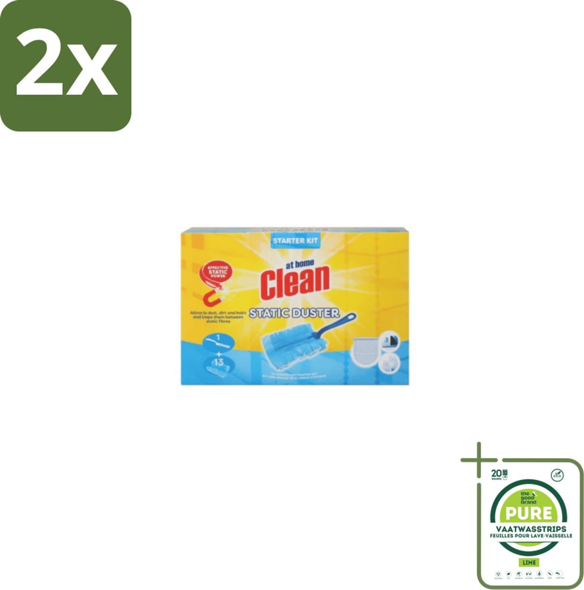 At Home Clean Duster Starter Set 13 Navullingen - Voordeelverpakking - 2 stuks - Stofwisser - Stof verwijderen