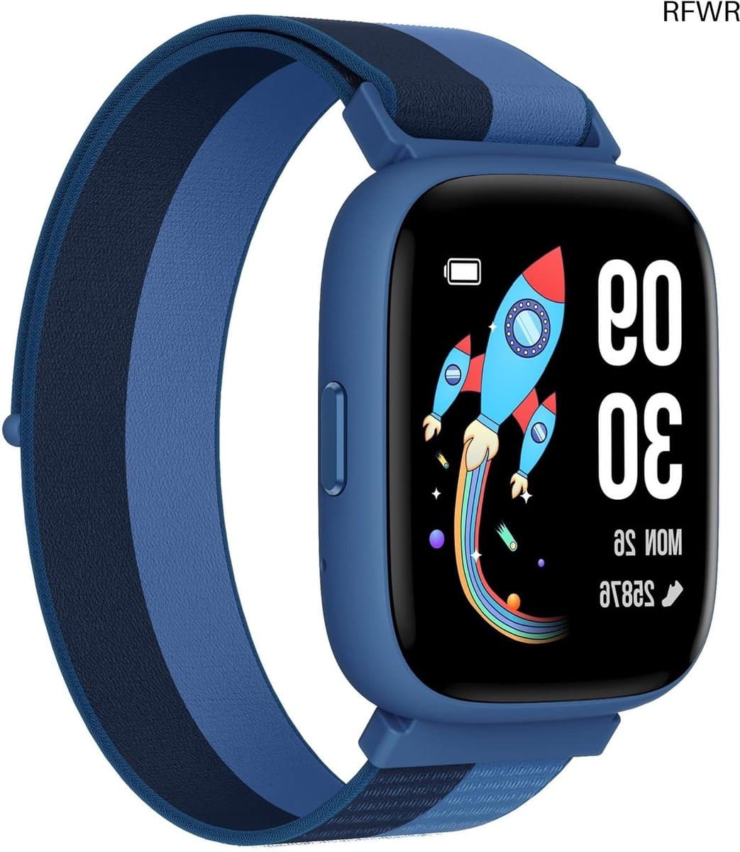 RFWR® Fitnesstracker 1,8 inch Smartwatch voor Kinderen met Stappenteller en Hartslagmeter - Waterdicht IP68 - Met Puzzelspellen en Slaapmonitor