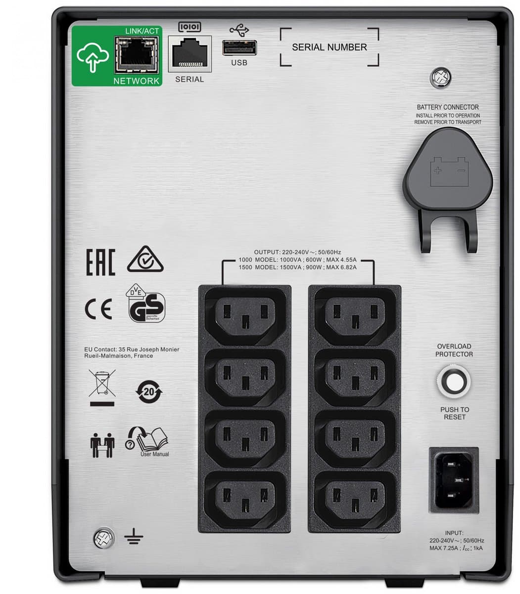 APC Smart-UPS SMC1000IC - Noodstroomvoeding 8x C13 uitgang / USB / SmartConnect / 1000VA
