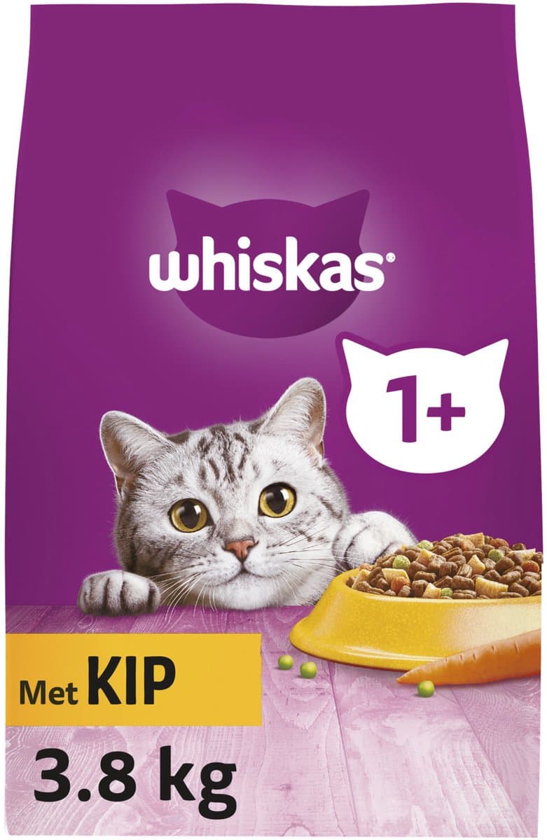 Whiskas 1+ Droog Adult Kip 3,8kg