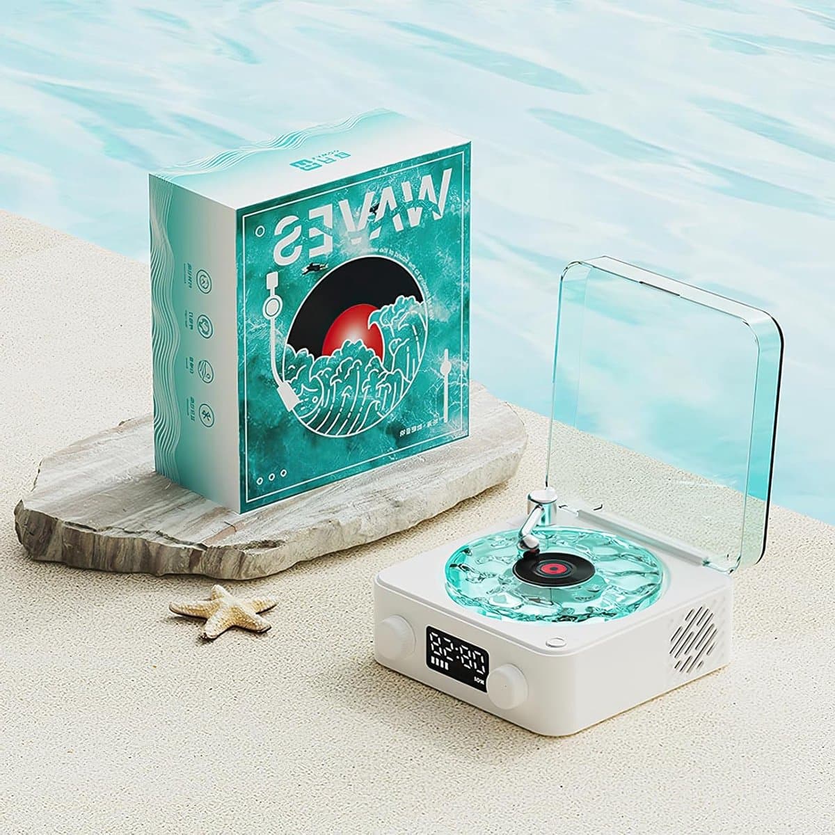 Vinyl Speler met Bluetooth, Aqua Vinyl Speaker en Draagbare Geluidskwaliteit voor Muziekliefhebbers
