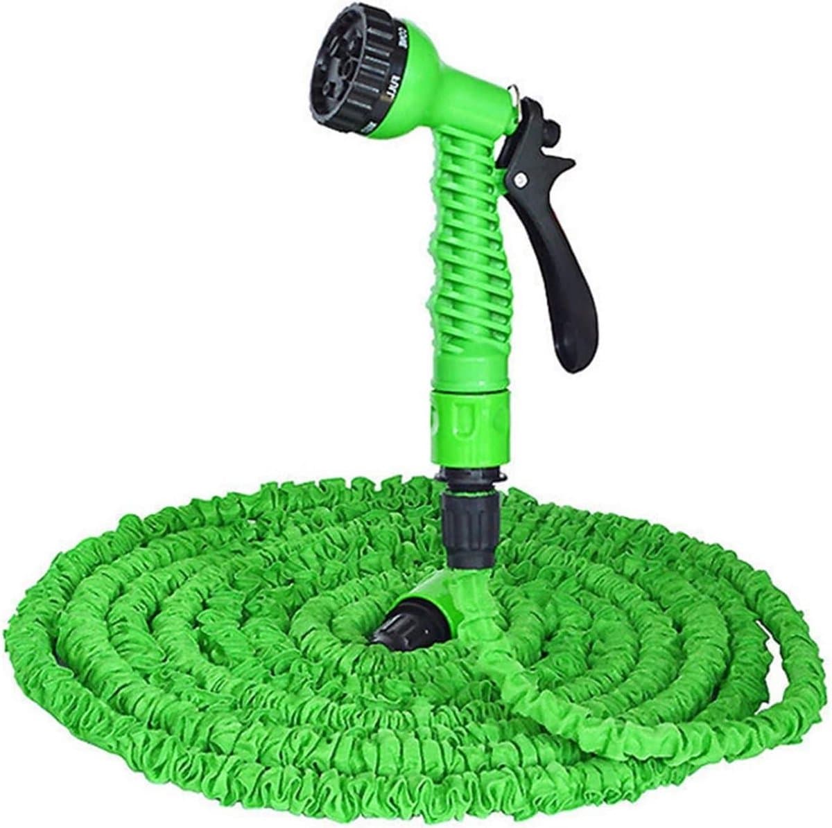 Tuinslang Waterpistool - Uitzetbare Slang - Auto Wassen - 7 Sproei standen - 7.5 Meter - Groen