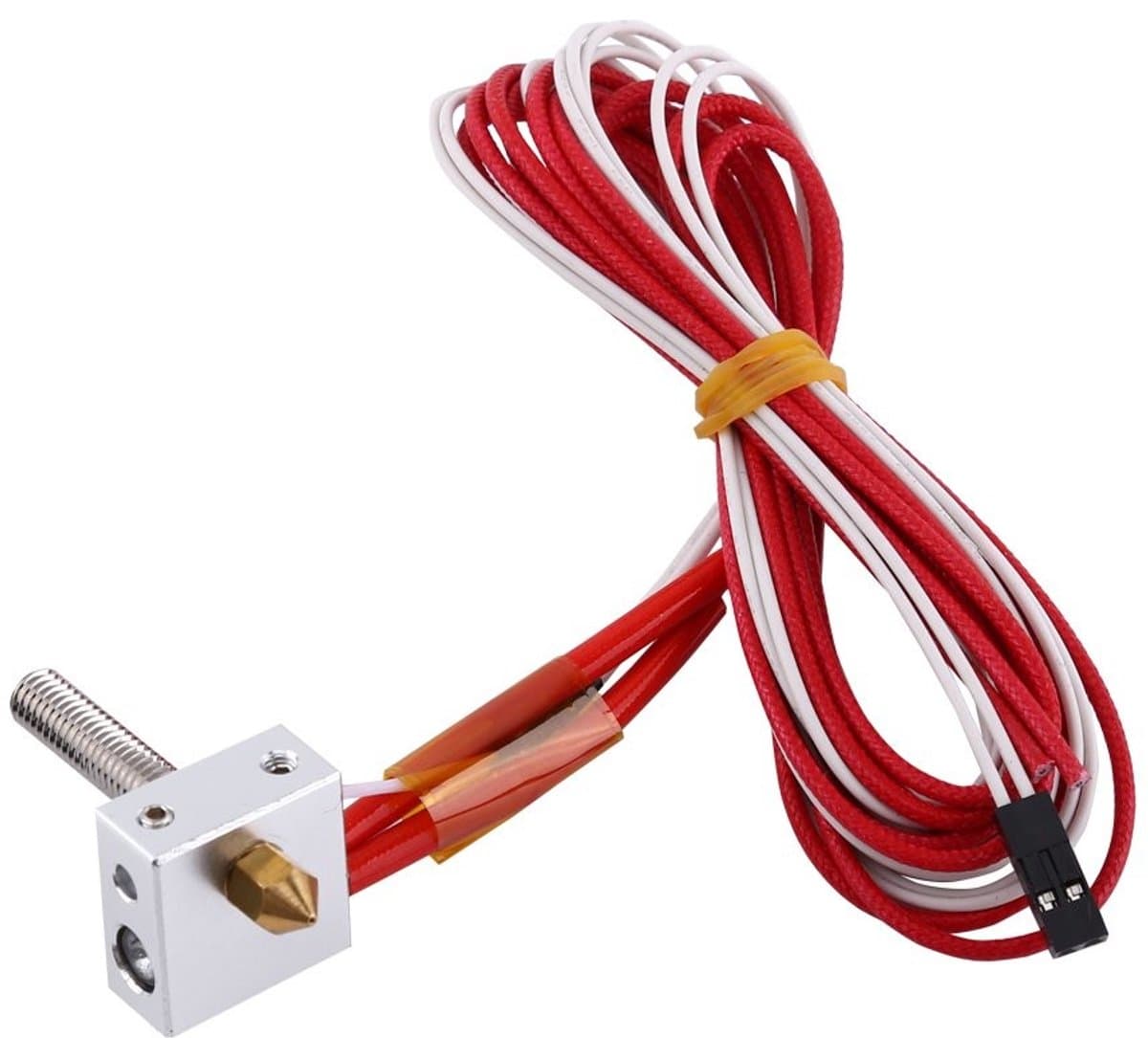 Dailygoods- Nozzle 0.4mm - 3D Printer Onderdelen - MK8 Hotend - Aluminium Verwarmingsblok - Roestvrij Staal - 30mm Lijn Pijp