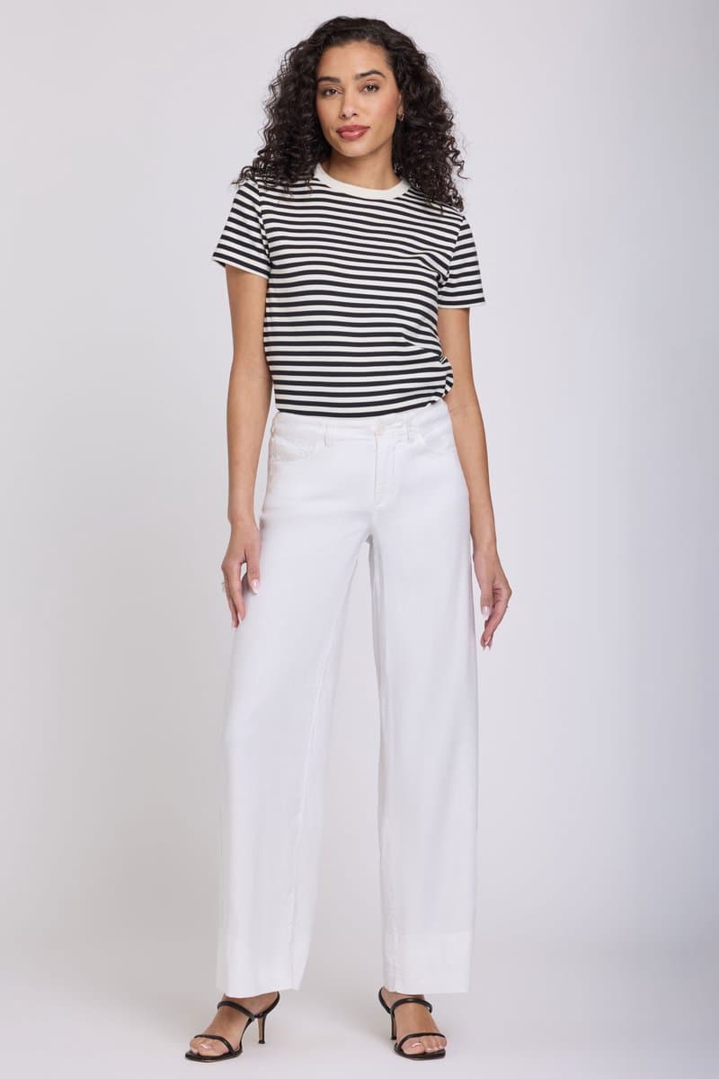 5 Pocket Wide Leg Trouser in Stretch Linen