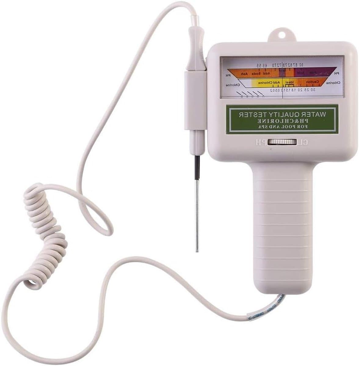 Draagbaar waterkwaliteitsmonitor voor zwembad en spa met groot scherm en nauwkeurige metingen