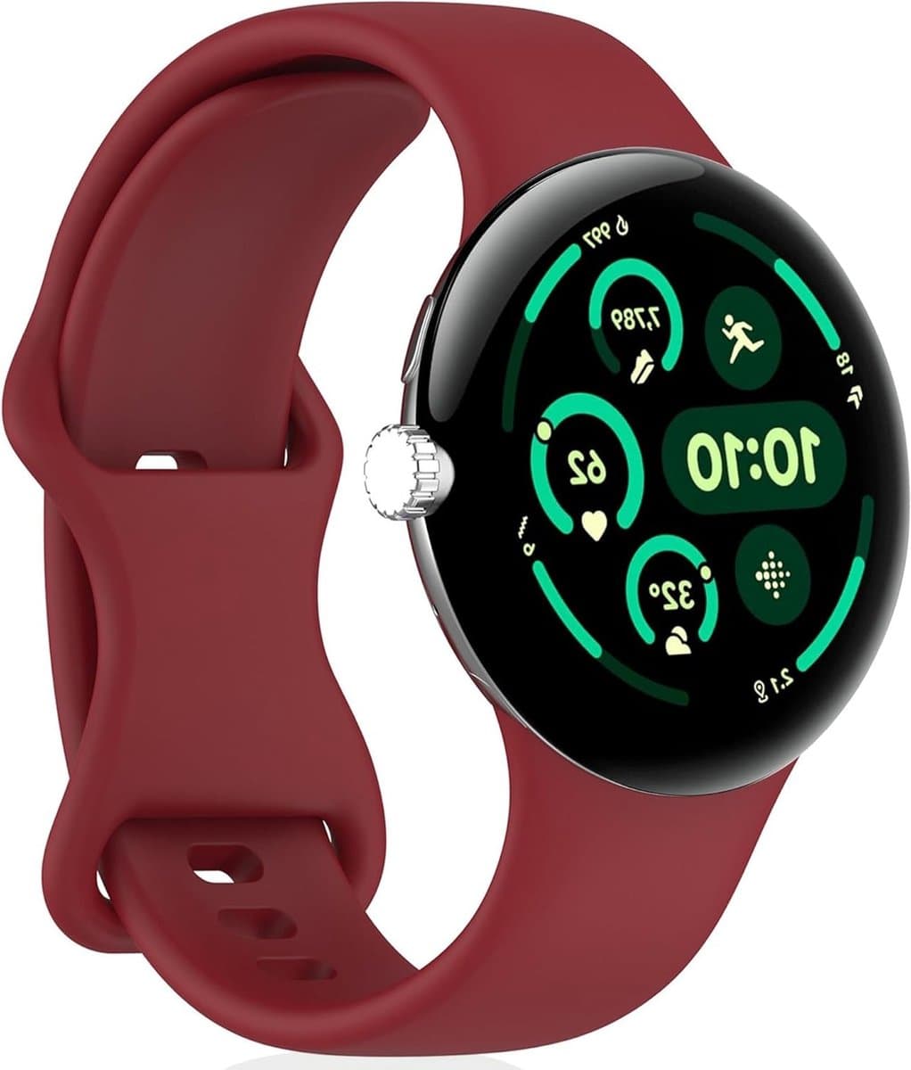 Sportieve Siliconen Horlogeband voor Pixel Watch 4 en 3 - 45mm, Rood, Duurzaam en Comfortabel