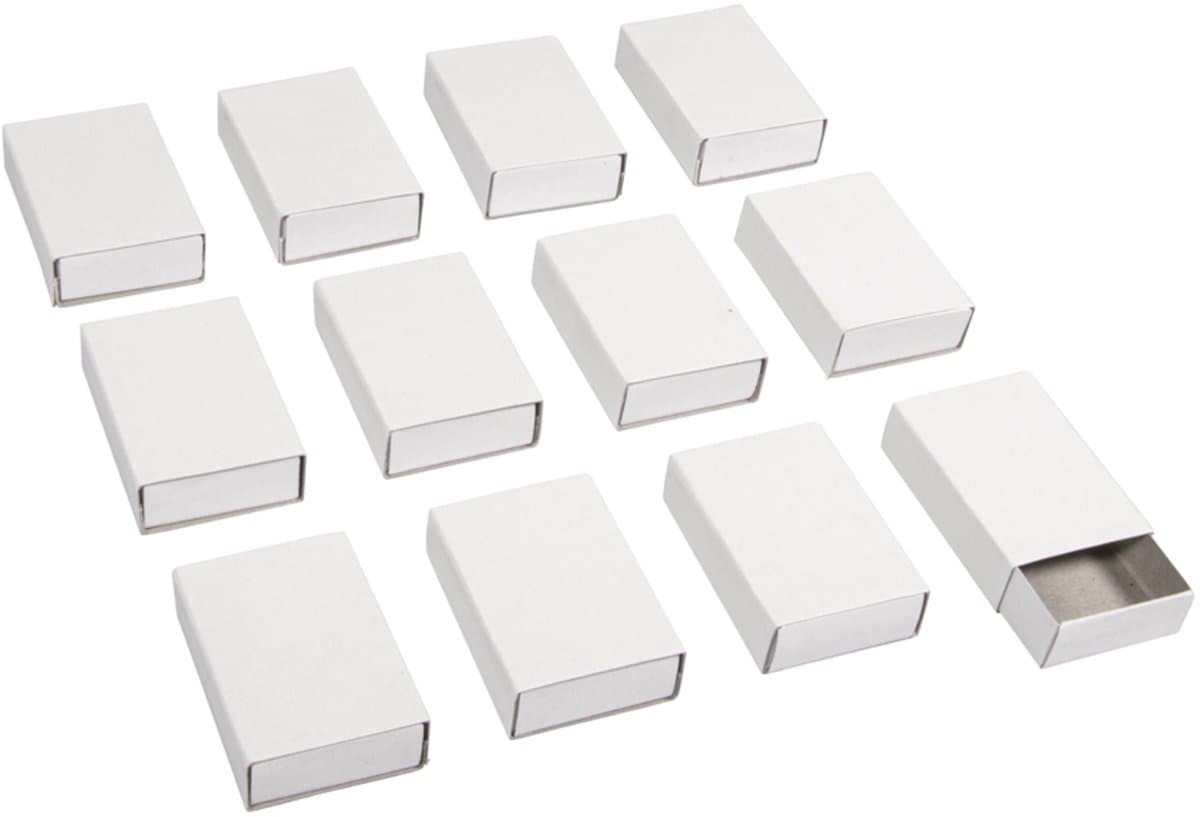 Rayher DIY Hobby/knutsel luciferdoosjes - 24x - blanco - 5 x 3 x 1 cm - opslag bedank doosje - Valentijnsdag - Bruiloft