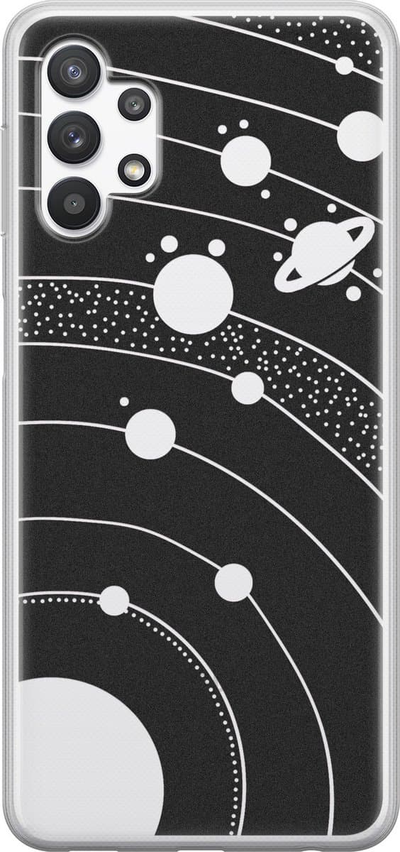 Hoesje geschikt voor Samsung Galaxy A32 5G - Universe space - Soft Case - TPU - Print - Transparant - Mooie Telefoonhoesjes