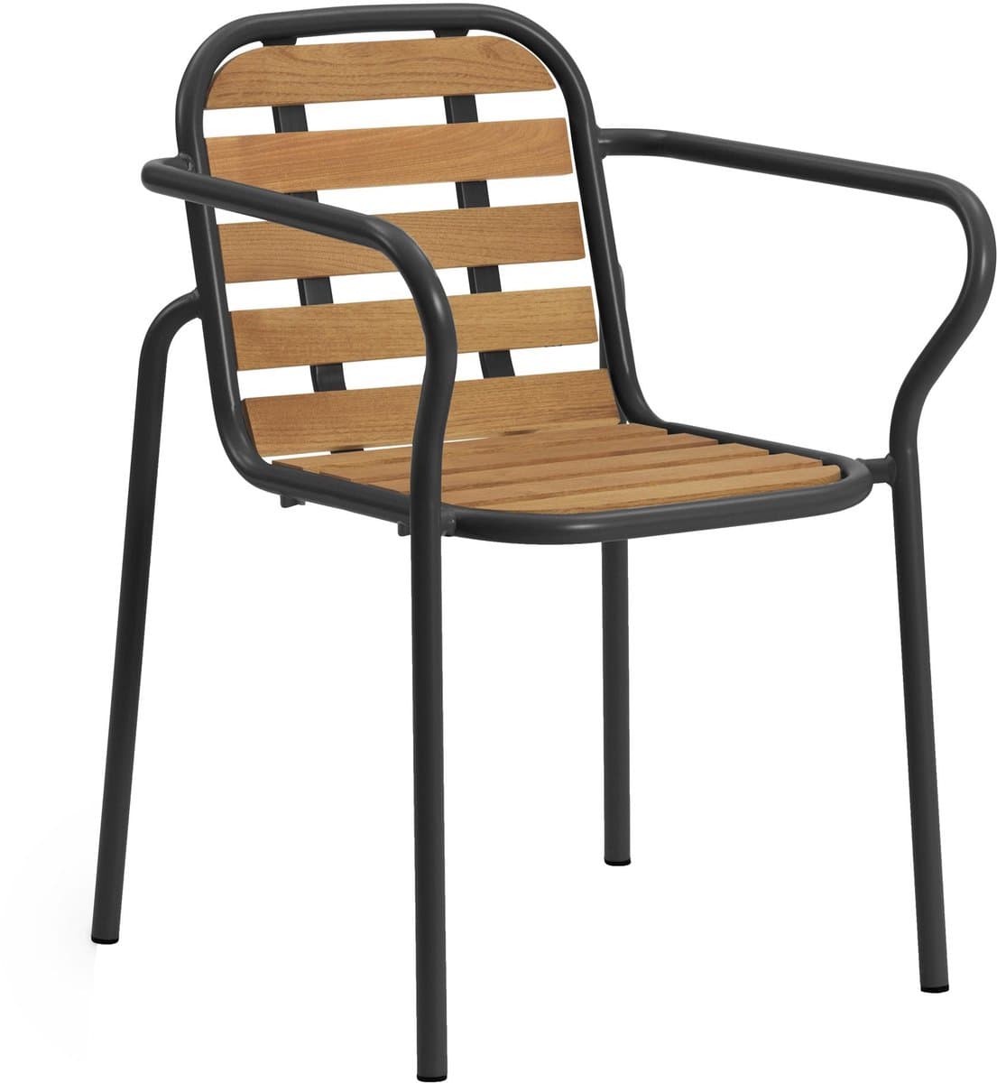 Normann Copenhagen Vig - Fauteuil voor buiten, robinia naturel / zwart
