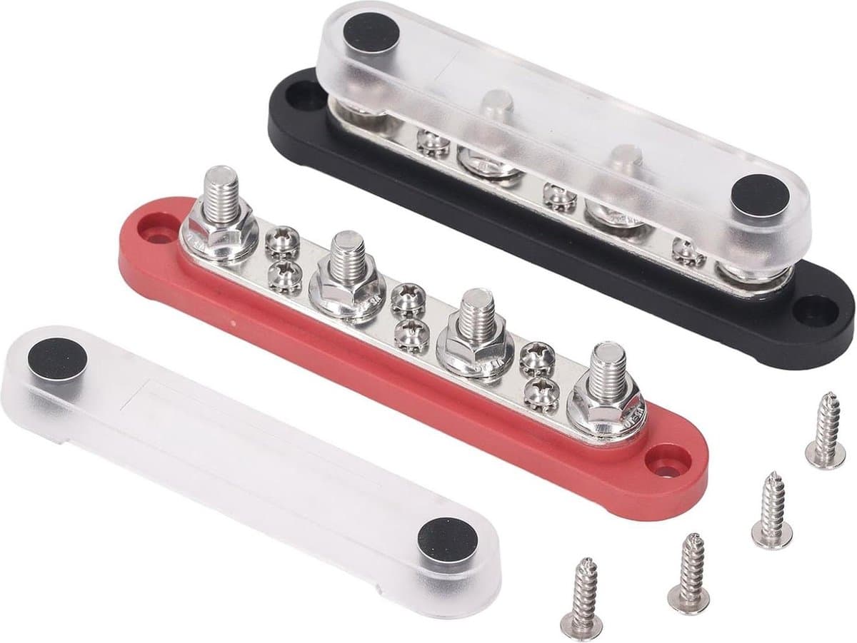Content in 150A 10 Way Bus Bar Terminal Block met Stofkap 12V‑48V voor Car Marine Solar System .