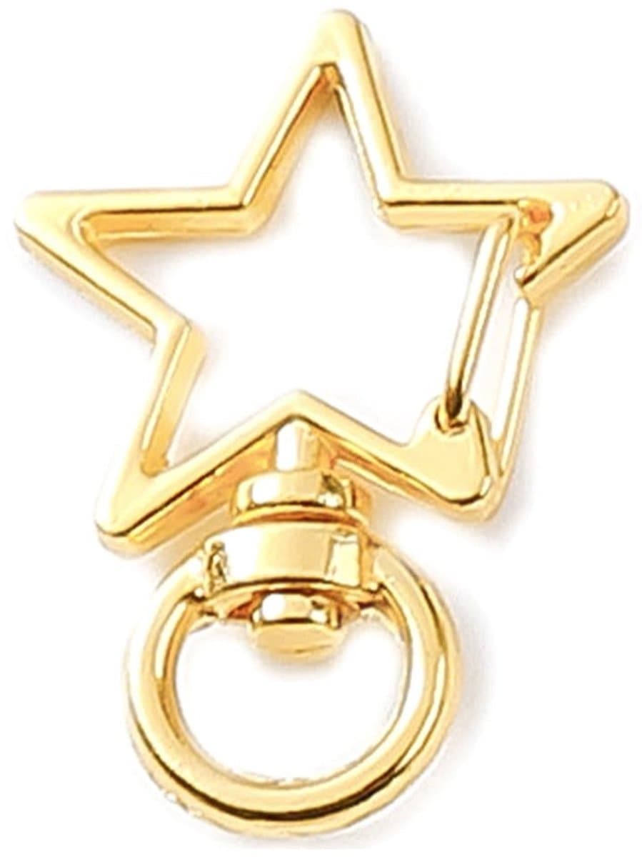 Dailygoods- Karabijnsluitingen 50 stuks - Stervormig - Draaibaar - Zinklegering - Goud - Duurzaam ontwerp - Karabijnhaak