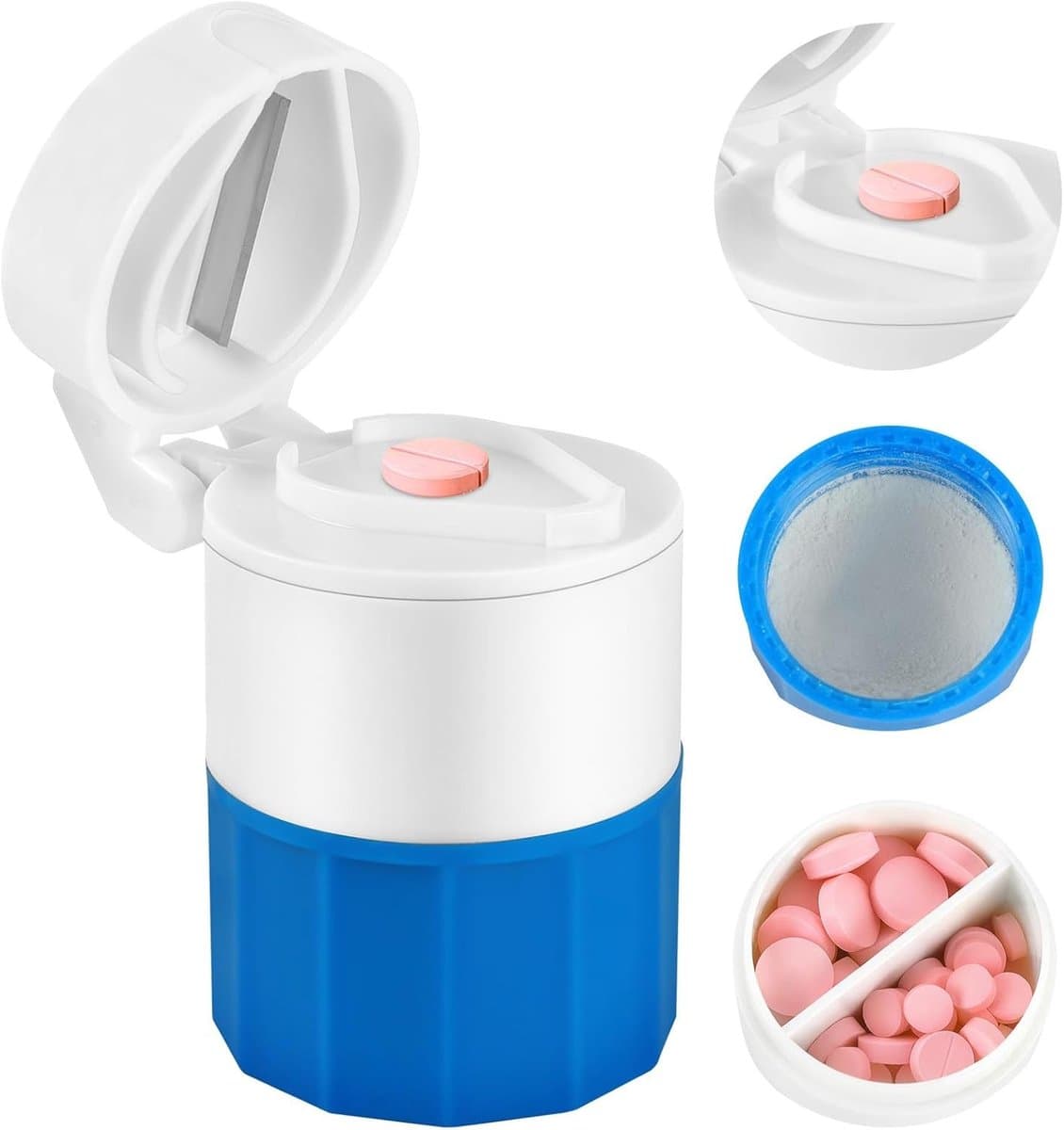 Multifunctionele 4-in-1 Tablet Cutter en Grinder met Wateropslag en Compartiment voor Snelle Bevriezing van Tabletten