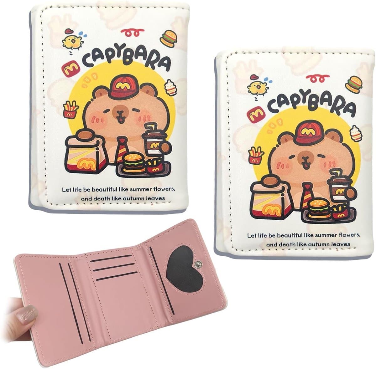 2-delige Kinderportemonnee van PU Leer met Cartoonontwerp voor Jongens en Meisjes, Vouwbare Kleine Tas, Perfect als Cadeau voor Kinderen