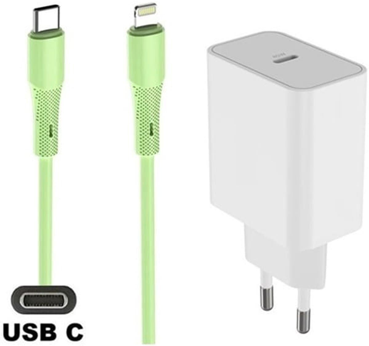 45W super snellader en screenprotector + 1,0m USB C naar Lightning kabel. PD lader. Universele oplader adapter. Glazen screenprotector past op Apple iPhone 12 Pro Max