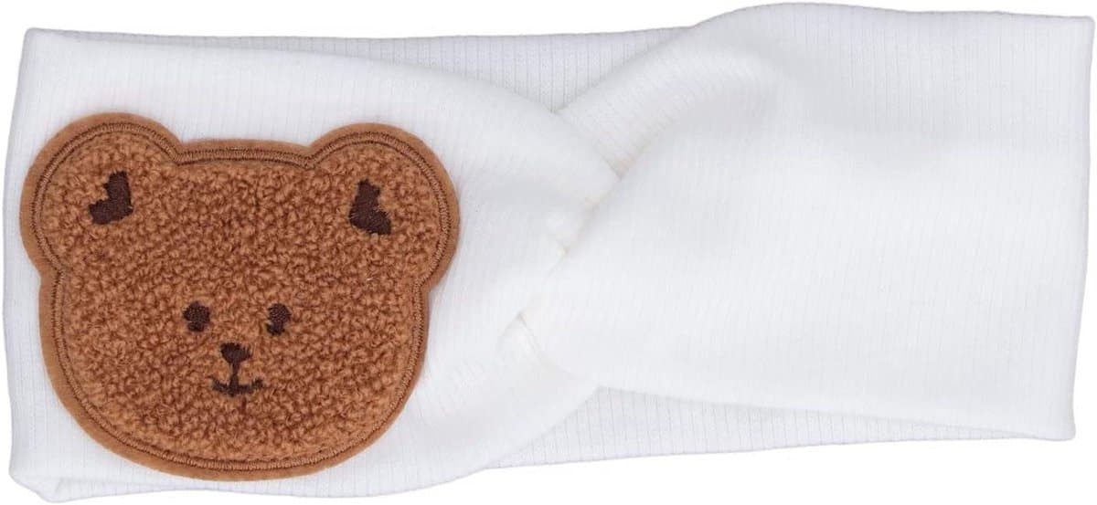 Baby Hoofdband - Babymeisje Haarband - Dagelijks Gebruik - Schattig Beer Patroon - 17.3 x 8 cm - Wit