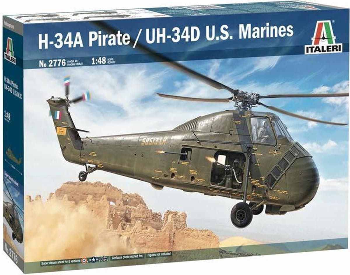 Italeri Modelbouwpakket Vliegtuigen - 2776 H-34A Pirate / UH-34D U.S. Marines Plastic - 1:48 - Modelbouw