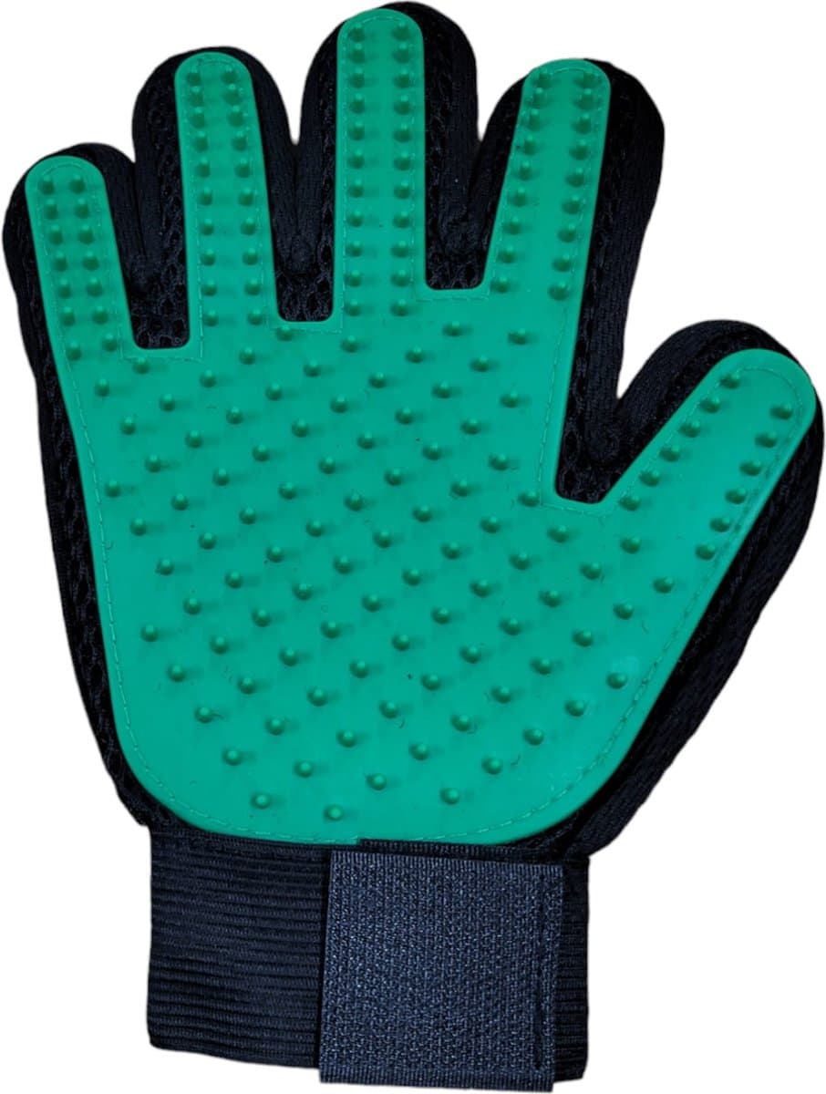 Borstel voor huisdieren - handschoen borstel kat - borstel hond - Voor Elke Vacht - Silicone - Vachtborstel - Borstel Handschoen - rechts groen - oDaani