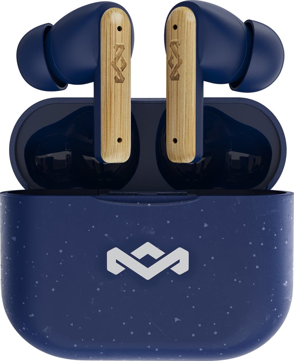House of Marley Little Bird Oortjes Draadloos - 24 uur Speeltijd - Draadloze Oordopjes - Bluetooth - Eco Friendly Design - Quickcharge - Touchbediening - Blauw