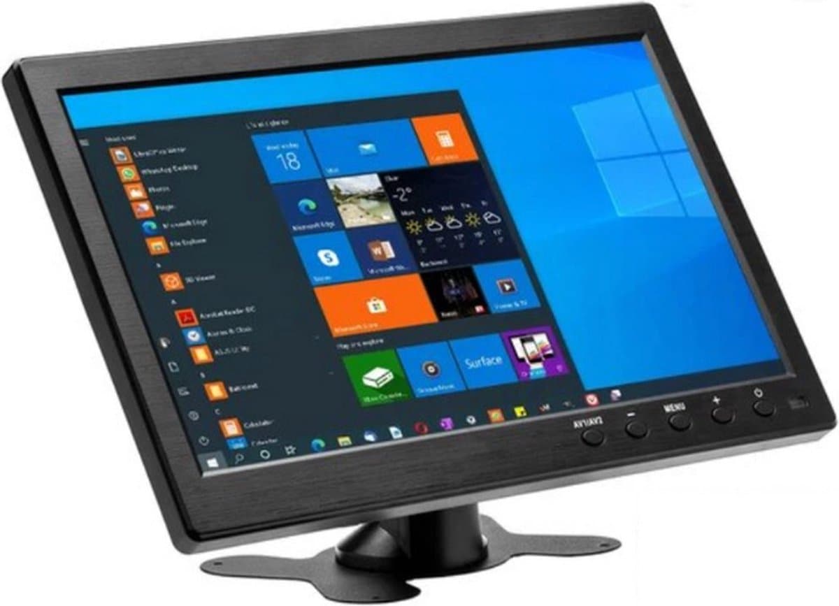 Portable Monitor - Monitoren - Draagbare monitor - Beeldscherm - Voor achteruitrijcamera - Vakantie - Reis - Monitor voor bewakingscamera - Zwart - 10.1 Inch/25 cm - 1024 x 600