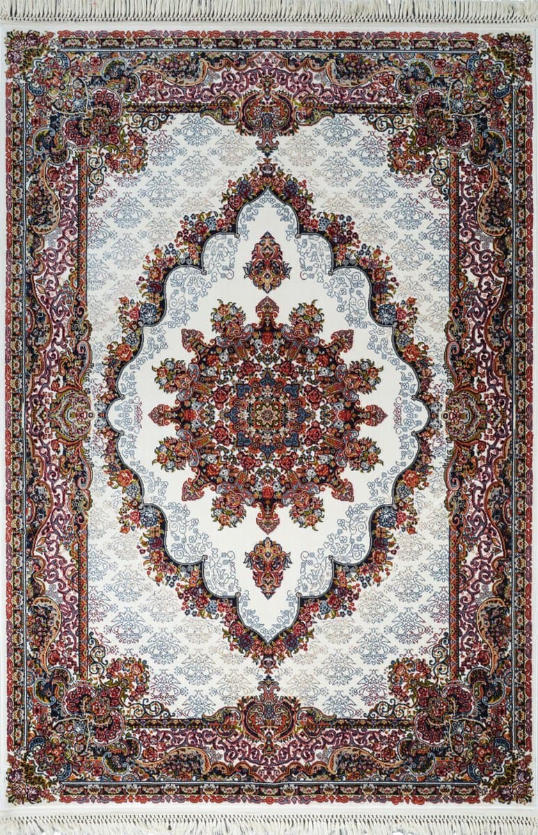 Isfahan Oosters Vloerkleed Nain - Laagpolig - Klassiek Vintage Tapijt - Creme / Multi- 300x400 CM