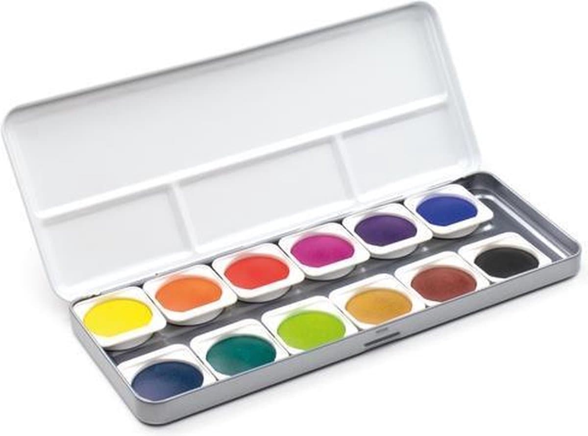 Verftablet 30mm waterverf aquarel 12 stuks