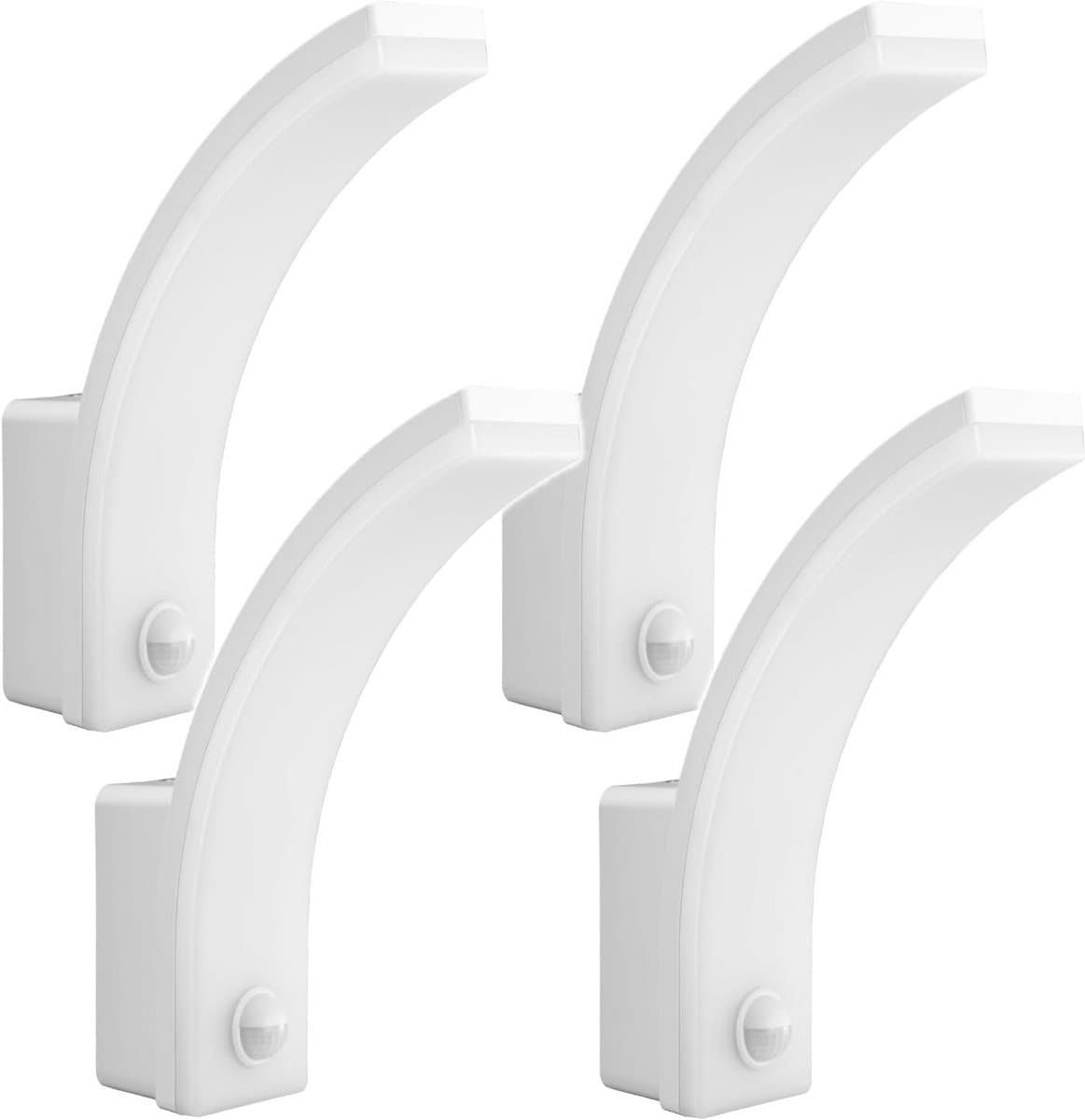 LED wandlamp met PIR-bewegingsmelder - 20W - 2000 lumen - 4000K - IP65 - 4 stuks - Wit