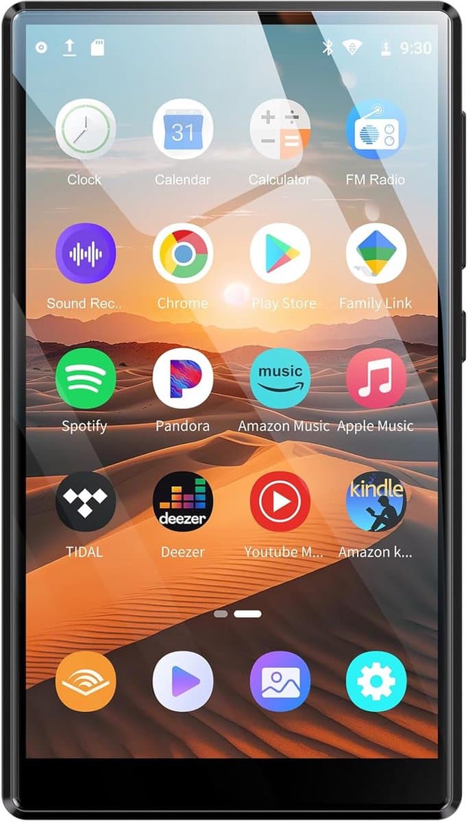 MP3-speler met Bluetooth en WiFi - 96GB - 4.7 inch 1080P touchscreen - Android 13.0 - Spotify Kids - Online muziek - Hoge opslag - Multiformat - Uitbreidbare opslag